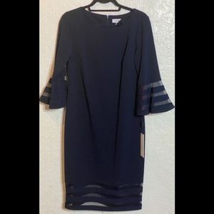 Calvin Klein navy blue zipper dress (size 12)